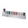 Anodized Aluminum Hanukkah Menorah with Colored Candle Holders - 2