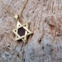Star of David Necklace with Micro-Inscribed Bible Chip - Silver or 14K Gold - 9