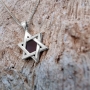 Star of David Necklace with Micro-Inscribed Bible Chip - Silver or 14K Gold - 10