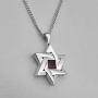 Grand Star of David Pendant with Micro-Inscribed Bible Chip - Silver or 14K Gold - 11