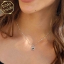 Hamsa Pendant with Micro-Inscribed Bible Chip - Silver or 14K Gold - 4