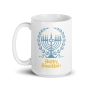 Happy Hanukkah Classic Menorah White Mug - 5