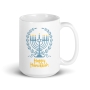 Happy Hanukkah Classic Menorah White Mug - 6