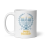 Happy Hanukkah Classic Menorah White Mug - 8
