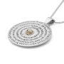 Round Kabbalah Necklace With 72 Names of God - Sterling Silver & 9K Gold - 5