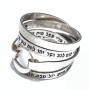 Blackened 925 Sterling Silver Wrap Kabbalah Ring – 72 Names of God - 3
