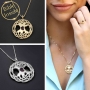 Round Overlapping Tree of Life Necklace with Micro-Inscribed Bible Chip - Color Option - 4