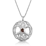 Round Overlapping Tree of Life Necklace with Micro-Inscribed Bible Chip - Color Option - 2