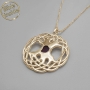 Round Overlapping Tree of Life Necklace with Micro-Inscribed Bible Chip - Color Option - 10