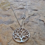 Round Tree of Life Necklace with Micro-Inscribed Bible Chip - Silver or Gold-Plated - 6