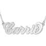 14K White Gold Carrie Style Name Necklace - 1