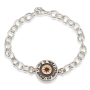 925 Sterling Silver and 14K Yellow Gold Esther Bracelet With Circular Medallion - 1