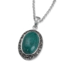 925 Sterling Silver and Eilat Stone Vintage Necklace – Oval - 1