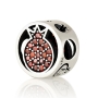 Sterling Silver Pomegranate Bead Charm with Zircon Stones - 1
