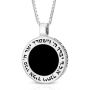 925 Sterling Silver Circular Priestly Blessing Kabbalah Protection Pendant with Onyx Stone - Numbers 6:24-25 - 1