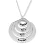 925 Sterling Silver English or Hebrew Name Rings Necklace - 3