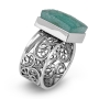 925 Sterling Silver Filigree Ring With Roman Glass - 2