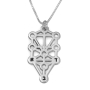 Sterling Silver Kabbalah Tree of Life Necklace with Three Initials - 1