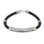 925 Sterling Silver & Silicon Priestly Blessing Bracelet with 9K Gold and Onyx Stones - 2