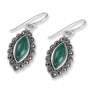 925 Sterling Silver Retro Earrings with Eilat Stone & Gemstones - 1