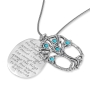 925 Sterling Silver Tree of Life Necklace with Turquoise Stones & Inspirational Blessing  - 2