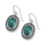 925 Sterling Silver Vintage Earrings with Eilat Stone & Gemstones – Oval - 1