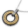 9K Gold and Silver Inspirational Blessings Disc Necklace - 1