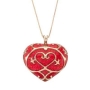 Adina Plastelina Gold Plated Heart Necklace - Coral - 1