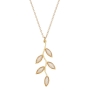 Adina Plastelina Gold Plated Olive Branch Necklace - Mother of Pearl - 1
