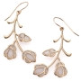 Adina Plastelina Gold Plated Silver Kahlo Flowers Earrings - Mother of Pearl - 1