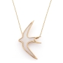 Adina Plastelina Gold Plated Swallow Necklace - Mother of Pearl - 1