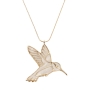 Adina Plastelina Hummingbird Gold Plated Necklace - Mother of Pearl - 1