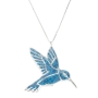  Adina Plastelina Hummingbird Silver  Pendant - Blue - 1