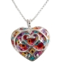 Adina Plastelina Silver Heart Necklace - Variety of Colors - 1