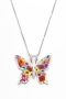 Adina Plastelina Silver Small Butterfly Necklace - Millefiori - 1
