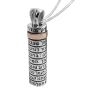 Ana Bekoach: Sterling Silver and Gold Mezuzah Necklace - 1