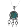Aquatic Sterling Silver and Eilat Stone Necklace - 1