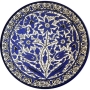  Blue and White Floral Bouquet Plate. Armenian Ceramic - 1