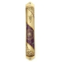 Lily Art Brass Mezuzah Case - Purple Flower - 1