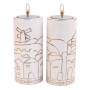 Ceramic Round Pillar Candlesticks - Jerusalem of Gold - 1