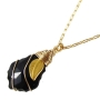 Crystal & Leaf: Gold Filled Postmodern Fashion Necklace  - 4