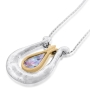 David's Harp Sterling Silver and Gold Necklace with Roman Glass - 2