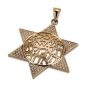 Deluxe 18K Gold and Diamonds Star of David with Shema Yisrael Pendant - Deuteronomy 6:4 - 1
