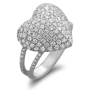Deluxe White Gold Heart Ring with Diamonds - 2