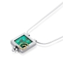 Eilat Stone, Silver and Gold Filled Square Necklace - 1