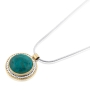 Silver and Gold Filled Circle Eilat Stone Necklace - 2