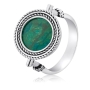  Eilat Stone and Silver Circle Ring  - 1