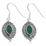 Rafael Jewelry Eilat Stone and Silver Clove Shape Earrings - 1