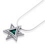 Modern Sterling Silver and Eilat Stone Star of David Necklace - 2