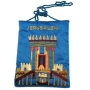 Embroidered Silk Bag - Jerusalem Temple - Blue - 1